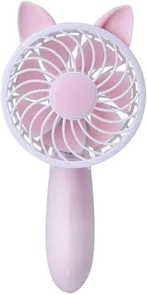 Portable Handheld Fan, USB Rechargable Fan, Personal Fan for Travel, Camping, Outdoor (Color : Pink)