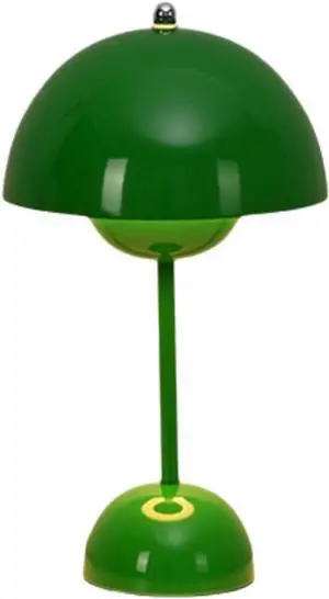 Portable LED Mushroom Bud Lamp, 3-Color Adjustable Touch Night Light, USB-Powered Small Flowerpot Lamp for Living Bedroom Children's Study Office,Green