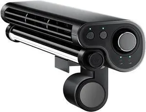 Monitor Clip On Fan, Stepless Speed Desk Fan with Light, Desk Fan Touch Control, USB Table Fan for Flat and Curved Monitor, Laptop, PC