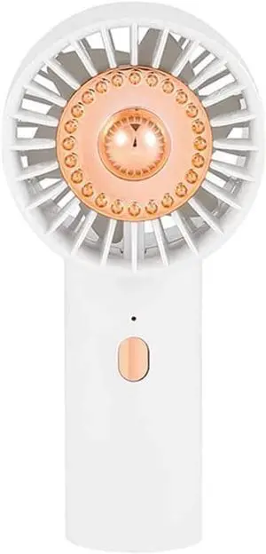 Handheld Mini Fan, Personal Portable Fan, USB Rechargeable Fan, for Women Girls Outdoor and Indoor (Color : White)