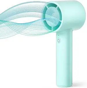 Mini Handheld Fan, Portable Leafless Fan USB Rechargeable with 3 Speeds, Personal Cooling Hand Fan Silent Pocket Desk Fan for Home Office Outdoor School Travel Camping Blue