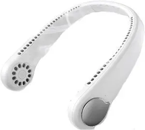 Portable Neck Fan,USB Hands Free Portable Mini Fans,3 Speeds,Free Adjustment Cooling Fan,Neck Fan Compatible with Traveling,Sports, Office High Wind (Color : Silver)