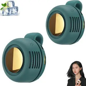 Corelration Fan, Sheneco Corelration Portable Silent Mini Bladeless Electric Fan Clip On, Adjustable 3 Speeds Clip-On Fans for Shirt, Mini Whirlwind for Waist Clips for Outdoor (Green+Green, Medium)