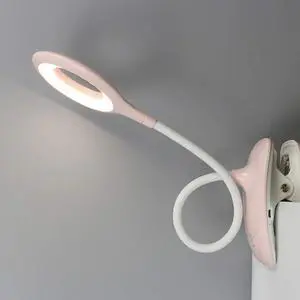 LSLYTQ lamp LED Clamp Lamp Dimmable, Reading Lamp Bed Clamp Rechargeable, 3 Levels Color Temperature, 360 ° Flexible Gooseneck Clip Table Lamp for Night Reading Office Bedroom, White lamp