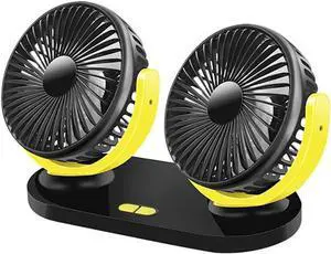Double Head Car Cooling Fan, USB Vehicle General Fan, Road Travel Universal Car Fan, 2-Head Car Dashboard Fan, USB Portable Desk Fan, Multifunctional Personal Fan,B
