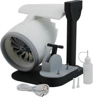 2-In-1 Creative Turbo Fan, Desktop USB Turbojet Fan, With Humidifier And Light Engine Design, For Home Office, Bedroom Air Circulation And Moisturizing, 20X20x22cm