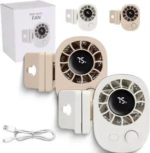 Joytutu Car Clip on Fan with LED Display - 360° Rotation, Joytutu USB Rechargeable Personal Cooling Fan, 100 Speeds Adjustable, Portable (Mix,2PCS)