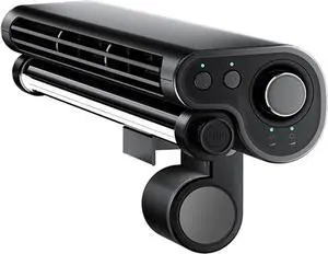 Monitor Fan with Light, Clip On Computer Fan with Stepless Wind Speed, Ultra Quiet USB Desk Fan Small Tower Fan for Desk, Suitable for Flat and Curved Monitor