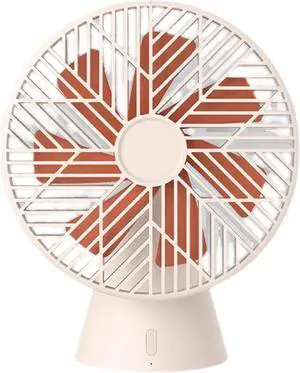 Rainforest Series Mini Table Fan, Outdoor Camping Home Office USB Charging 4000mAh Mobile Portable 90°Rotating Fan (Color : White)