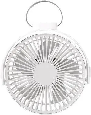 Personal Fan,Large Battery Portable Outdoor Ceiling Fan, USB Desktop Desktop Mini Electric Fan-White
