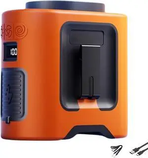 14500mAh Portable Waist & Neck Clip Fan, 5-Speed USB Rechargeable Cooling Fan With Power Bank & Flashlight  Sweatproof/Dustproof/Drop-Proof, 67Hour Runtime(Orange)