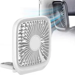 nobranded Car Backseat Fan, Portable Fans USB for Car, 12v Cooling Fan Mini Desk Fan for Kid/Dog/Rear Seat Passenger, Small Personal Fan for Car, White