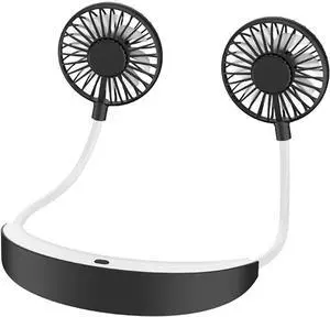 Hanging Neck Fan, Hands-Free Fan Necklace USB Charged Mini Fan Portable USB Personal Fan with USB Cable 4 Speeds and 360 Degree Rotation for Outdoor Sport Low Noise Design (Color : Orange)