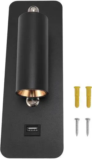 LED Wall Lamp Wall Mounted Reading Light, USB Charging Port and Button Switch, for Bedside Reading Bedroom Living Room 4000K Rotatable Hardwired