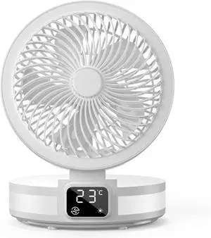 Mini Desktop Fan, USB Portable Foldable Real-time Temperature Suitable for Home or Office Individuals(250cm)
