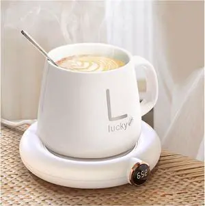 Coffee Mug Warmer,USB Coffee Mug Warmer with Box,Mug Warmer for Desk with Auto Shut Off,3 Temp Settings,Coffee Cup Warmer,Gift for Women,Gift for Christmas (White)