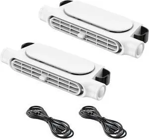 Car Seat Cooling Fan,Cars Fans for Driver and Passenger's Seat,Car Mounted Seat Back Cooling Fan USB Powered with Elastic Belt for Front and Back (White x 2 set)