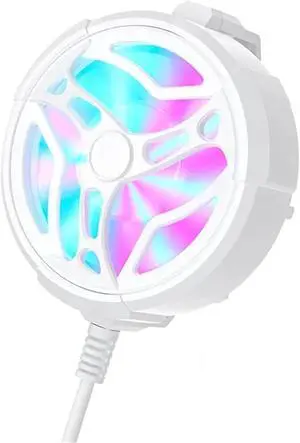 Universal Mobile Phone Gaming Cooler Mobile Phone Radiator Cell Phone Live Streaming Cooler for Playing Games Watching Videos(White)