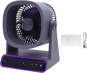 TOPINCN Rechargeable Table Fan, 4000mAh Touchscreen Desk Cooling Fan with Adjustable Speed, Bedroom, Desktop or Wall Hanging, Quiet, Suitable for Office, Home, Bedroom, Camping (Type 1)