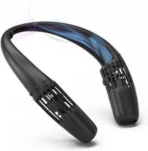 Portabl Wearable fan for cooler outdoor life, Portable Neck fan (BLACK)