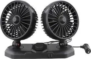 Car Heat Dissipation Fan, With Stepless Speed Regulation, Adjustable Dual Single Head Cooling System, Powered By USB,For Cars, Trucks, RVs, Campers, Cars(12V Double Head)