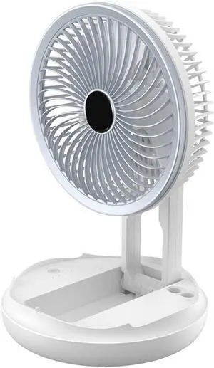 Portable fan, desktop fan, retractable, usb rechargeable small fan, 7.08inx3.7in, White, 56454