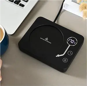 Tea Warmer for DeskCoffee Mug Warmer3-Temp Settings & 12-Hour Timer Coffee Warmer Candle Warmer Auto Shut Off  Wax Warmer for Scented Wax Heating Coffee Mug for Coffee, Tea, Milk (Black)