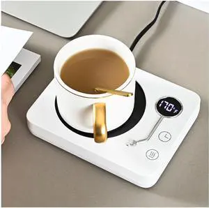 Coffee Mug Warmer for Desk3-Temp Settings & 12-Hour Timer Coffee Warmer Candle Warmer Auto Shut Off  Wax Warmer for Scented Wax Heating Coffee Mug for Coffee, Tea, Milk (White)