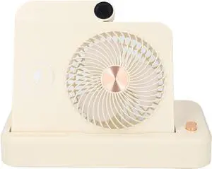 Desk Fan, Quiet USB Rechargeable 100 Gears Adjustable Battery Operated Desk Fan for Mobile Phones (Milk Coffee Color)
