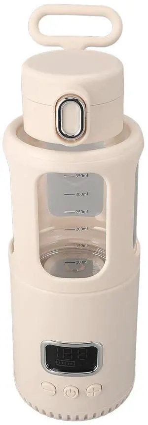 Portable Milk Warmer,350ML USB Cordless Fast Heating Bottle Warmer,Temperature Control 37 55,10000mAh Battery for Home Outdoor