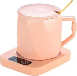 55°C Ceramic Mug Warmer with Heating Pad, Color, Key Button Control, Us Plug, Includes Gift Box