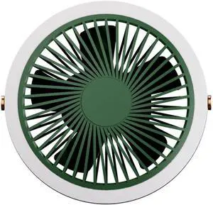 Creative Small Ceiling Fan, LED Lighting Assist, Portable Outdoor Indoor Hanging Fan Desktop Night Light Mini Multifunctional Small Fan (Color : Green)