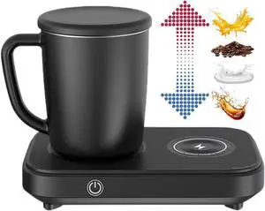 Warmer and Refrigeration Smart Mug, 3-in-1 Smart Cooler Cups, Up to 130 Or Down to 40 Coffee Cup, Self Heating Coffee Mug, for Office, Travel, HouseholdBlack,