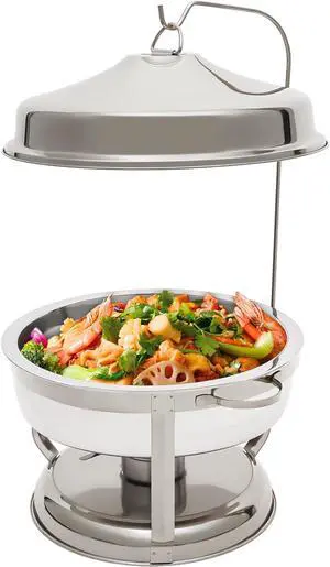 9.5QT Stainless Steel Chafing Dish Buffet Set, Alcohol Fuel Food Warmer for Parties, Catering, & Events (Silver)