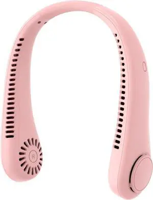 DreamsCT Portable Neck fan, Hands Free USB Rechargeable, Leafless Mini Fan, 3 Speeds, 360° Surrounding Airflow, Rose