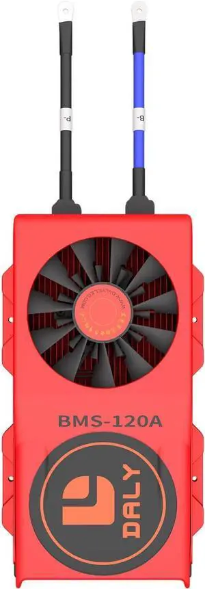 DALY Bluetooth BMS 120A Lifepo4 36V 12S Battery Protection Board with Smart Communiation Function UART Cooling Fan for DIY Camping RV Energy Supply System