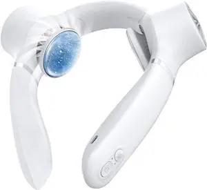 Portable Neck Fan, Lightweight Rechargeable Neck Fan, Silent Hands-free Leafless Fan for Home, Office, Travel (WHITE)