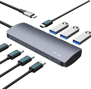 USB C Hub 10Gbps, USB C Splitter with 4K@60Hz Video Display, 100W Power Delivery Charging, USB4 Hub Multiport Adapter with 10Gbps Data Transfer for MacBook Pro/Air, iPad Pro, Mac mini and More USB C Hub 10Gbps, USB C Splitter with 4K@60Hz Video Display, 100W Power Delivery Charging, USB4 Hub Multiport Adapter with 10Gbps Data Transfer for MacBook Pro/Air, iPad Pro, Mac mini and More