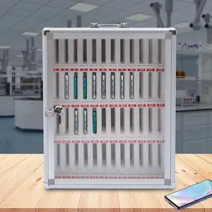 Xuthusman 48 Slots Aluminum Alloy Cell Phone Storage Cabinet Organizer Box w/Security Lock for Mobile Phones Wall-Mounted(48 Slots Aluminum Alloy)