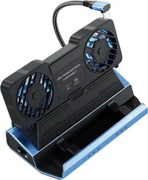 9 in 1 Portable Game Console Dock, Type C Gaming Hub with PD 100W Fast Charging HD 2.0 4K / 60Hz Dual Fans for Switch