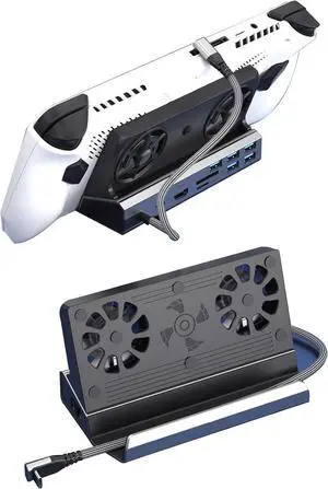 Goshyda 10 in 1 Game Console Docking Station with Double Cooling Fans & PD 100W, 4K & Gigabit Ethernet for Legion Go S etc, USB 3.0/2.0 & SD TF for Gaming Hub