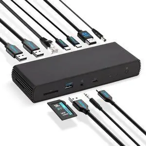 10-in-1 Thunderbolt 4 Docking Station, 8K HDMI 2.1, 40Gbps USB-C, 90W Charging, SD Card Reader, 2.5Gbps Ethernet