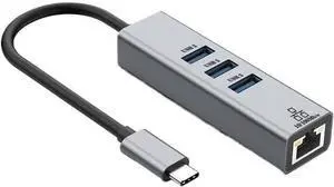 Docking Station Type C to RJ45 1000Mbps Ethernet Adapter Network Card 100W Dock Extension(USB C 100M USB3-3-F)