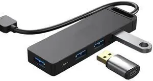 on USB C HUB 4 Ports USB Type C to USB Splitter with Micro Charge Power Compatible with MaicB00k Pro lpaid Sangsiung PC USB 3.0 HUB