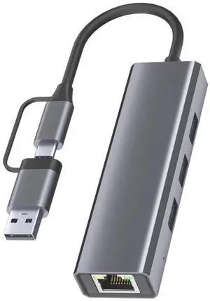 High 1000Mbps USB C Hub Data Transfer USB 3.0 Type C USB Hub Internet Hub Gigabit Ethernet Multiport Adaptier