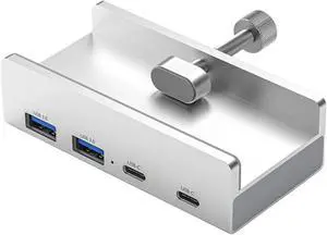 Aluminum Type C 4 Port USB 3.0 Hub Phone Holder Sd Tf USB Memory Card Reader Dc Power Adaptier Splitter Multiple Extend Dock