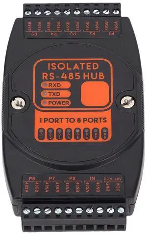 Aramox 485 Hub 1 in 8 Out Industrial Grade 485 Repeater with Isolation Guard for Twisted Pair Line