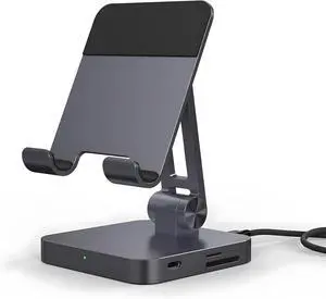7-in-1 USB C Hub Stand with 100W PD Charging & 4K HDMI - Portable Docking Station for Laptops, Tablets, 2 USB 3.0, SD/TF Card Reader, 3.5mm Audio