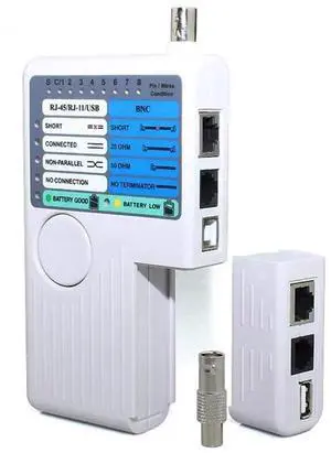Professional Multi Function 4 in 1 Network Cable Tester RJ45/RJ11/USB/BNC LAN Cable Cat5 Cat6 Wire Tester