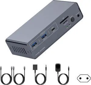 USB C KVM Docking Station with 4K60hz HDR10 Display USB 3.2 10Gbps Data Transfer Gigabit Ethernet for Multiple Devices